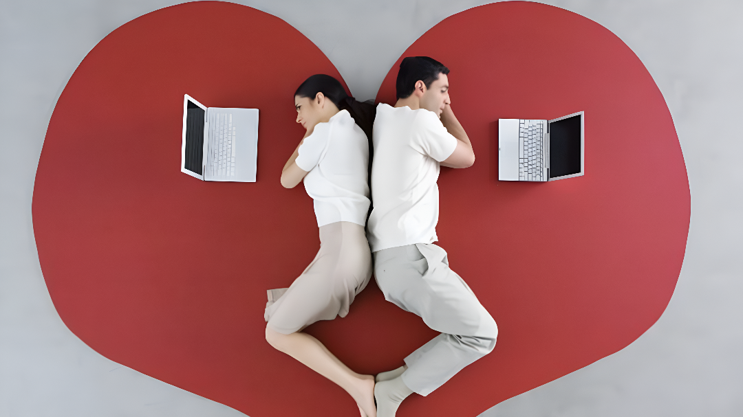 Person creating their online dating profile.